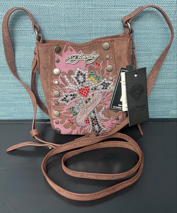 Ed Hardy Handbags - NWT - Stylish Ed Hardy Mini Brown Crossbody Bag